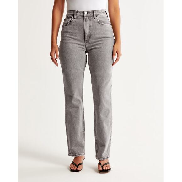 Abercrombie & Fitch Curve Love Ultra High Rise 90s Straight Jean Size 33/16R - Picture 1 of 16